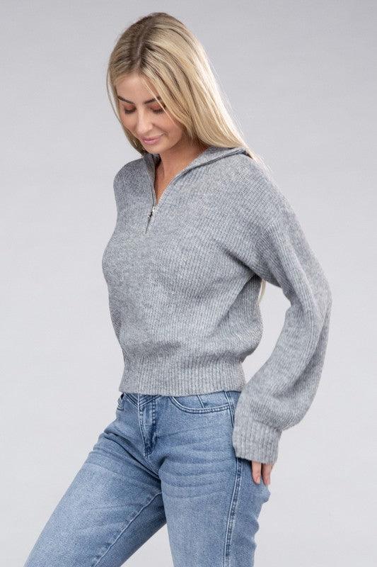 Easy-Wear Half-Zip Pullover - Leur Beau Monde Boutique