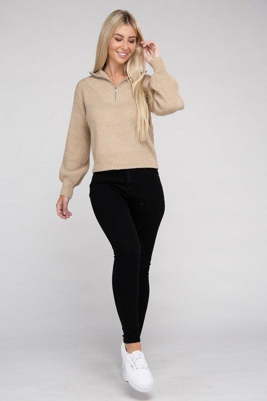 Easy-Wear Half-Zip Pullover - Leur Beau Monde Boutique