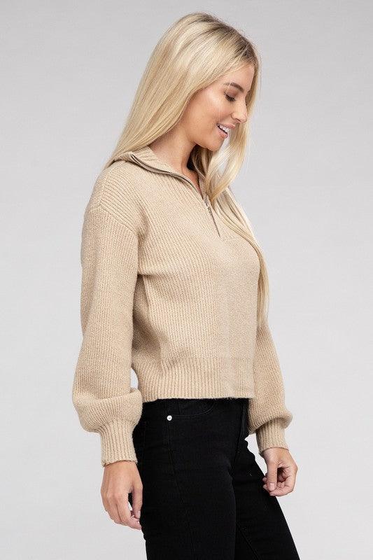 Easy-Wear Half-Zip Pullover - Leur Beau Monde Boutique