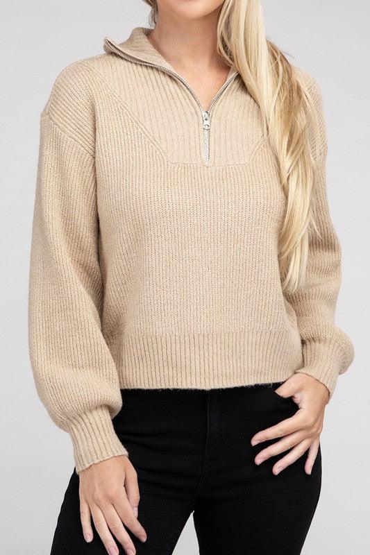 Easy-Wear Half-Zip Pullover - Leur Beau Monde Boutique