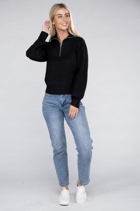 Easy-Wear Half-Zip Pullover - Leur Beau Monde Boutique