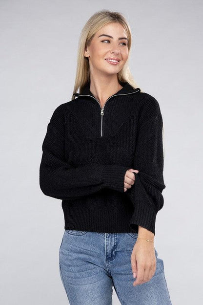 Easy-Wear Half-Zip Pullover - Leur Beau Monde Boutique