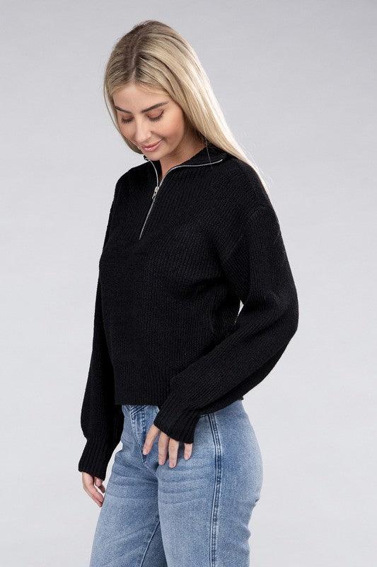 Easy-Wear Half-Zip Pullover - Leur Beau Monde Boutique