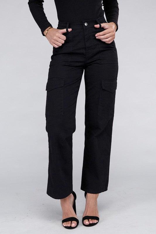 Everyday Wear Elastic-Waist Cargo Pants - Leur Beau Monde Boutique