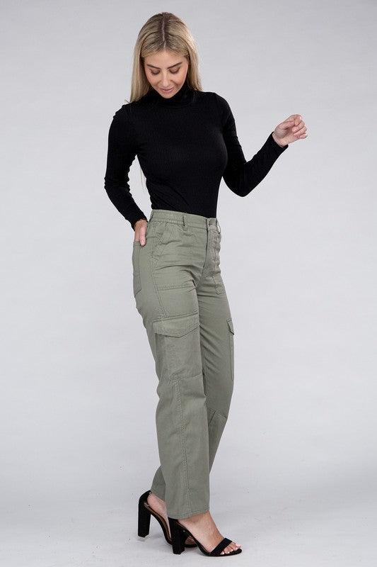 Everyday Wear Elastic-Waist Cargo Pants - Leur Beau Monde Boutique