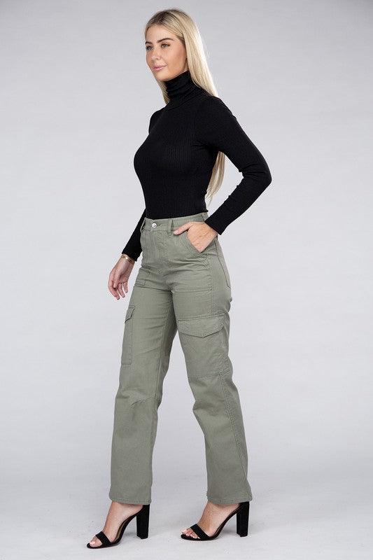 Everyday Wear Elastic-Waist Cargo Pants - Leur Beau Monde Boutique