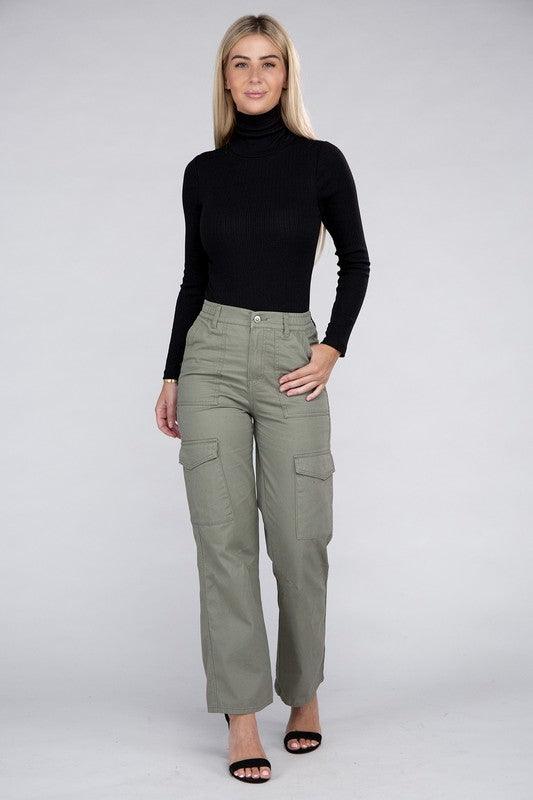 Everyday Wear Elastic-Waist Cargo Pants - Leur Beau Monde Boutique