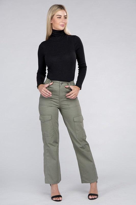 Everyday Wear Elastic-Waist Cargo Pants - Leur Beau Monde Boutique