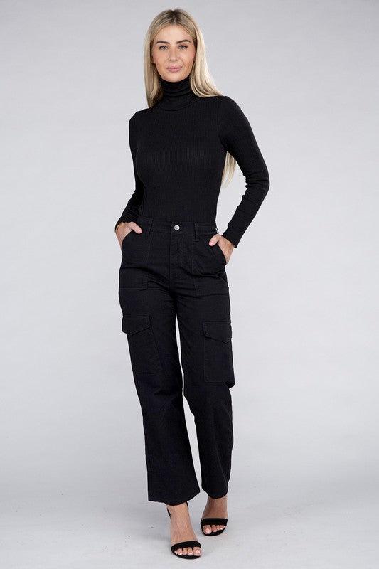 Everyday Wear Elastic-Waist Cargo Pants - Leur Beau Monde Boutique