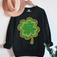 Four Leaf Clovers Graphic Fleece Sweatshirts. - Leur Beau Monde Boutique