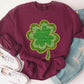 Four Leaf Clovers Graphic Fleece Sweatshirts. - Leur Beau Monde Boutique