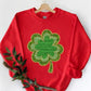 Four Leaf Clovers Graphic Fleece Sweatshirts. - Leur Beau Monde Boutique