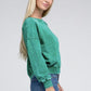 French Terry Acid Wash Boat Neck Pullover - Leur Beau Monde Boutique