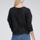 French Terry Acid Wash Boat Neck Pullover - Leur Beau Monde Boutique