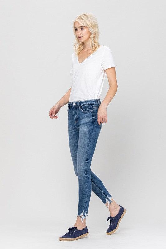 High Rise Ankle Skinny Hem Detail - Leur Beau Monde Boutique