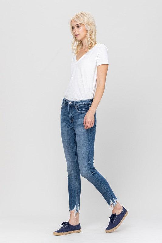 High Rise Ankle Skinny Hem Detail - Leur Beau Monde Boutique