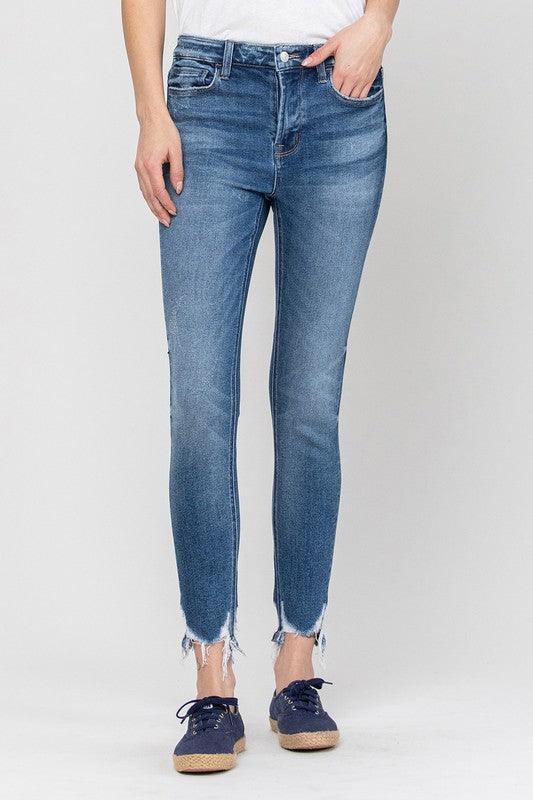 High Rise Ankle Skinny Hem Detail - Leur Beau Monde Boutique