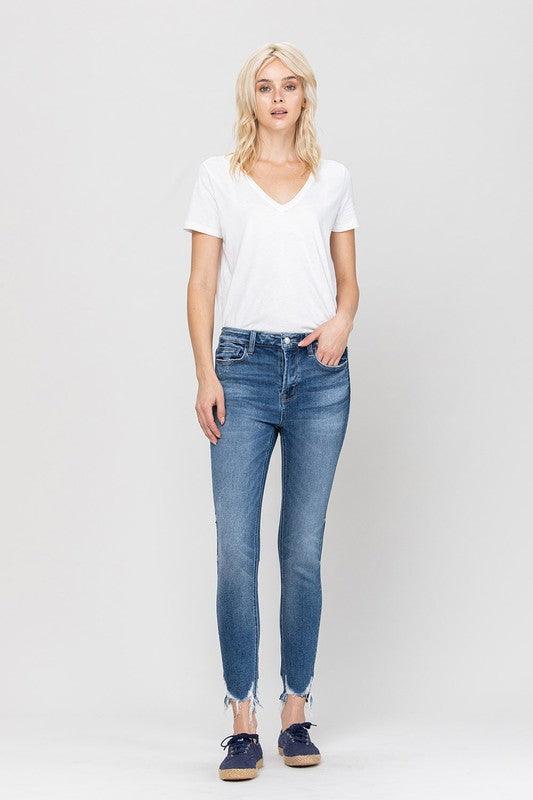 High Rise Ankle Skinny Hem Detail - Leur Beau Monde Boutique