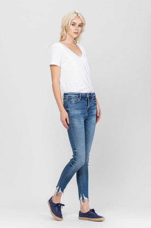 High Rise Ankle Skinny Hem Detail - Leur Beau Monde Boutique