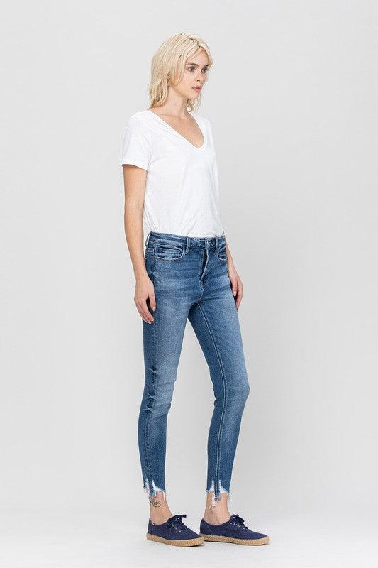 High Rise Ankle Skinny Hem Detail - Leur Beau Monde Boutique