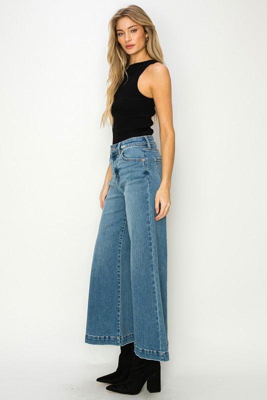 HIGH RISE CROP PALAZZO JEANS - Leur Beau Monde Boutique