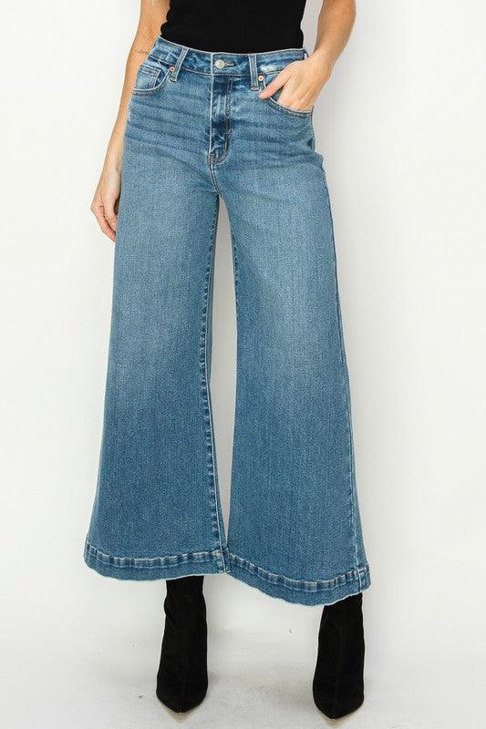 HIGH RISE CROP PALAZZO JEANS - Leur Beau Monde Boutique