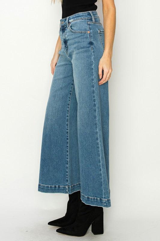 HIGH RISE CROP PALAZZO JEANS - Leur Beau Monde Boutique