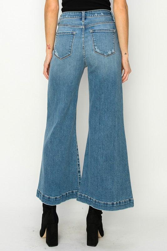 HIGH RISE CROP PALAZZO JEANS - Leur Beau Monde Boutique