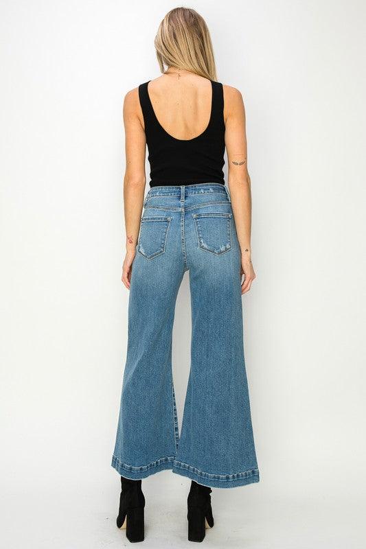 HIGH RISE CROP PALAZZO JEANS - Leur Beau Monde Boutique