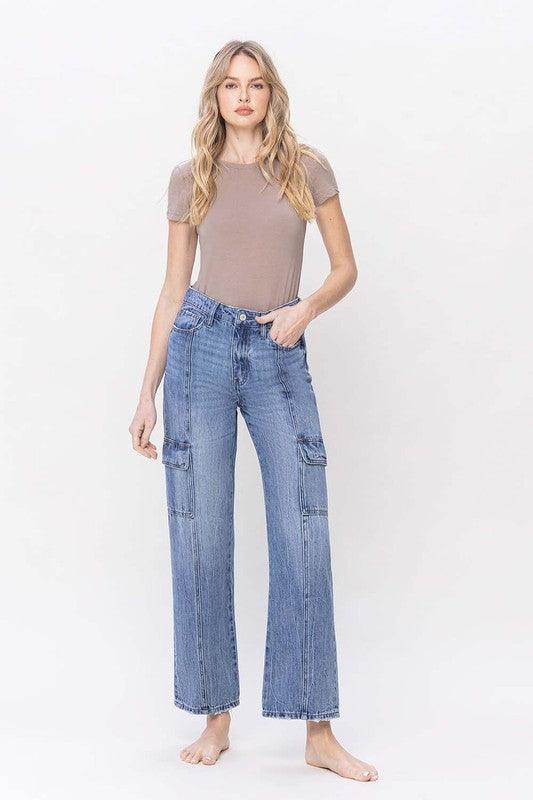 High Rise Dad Cargo Jeans - Leur Beau Monde Boutique