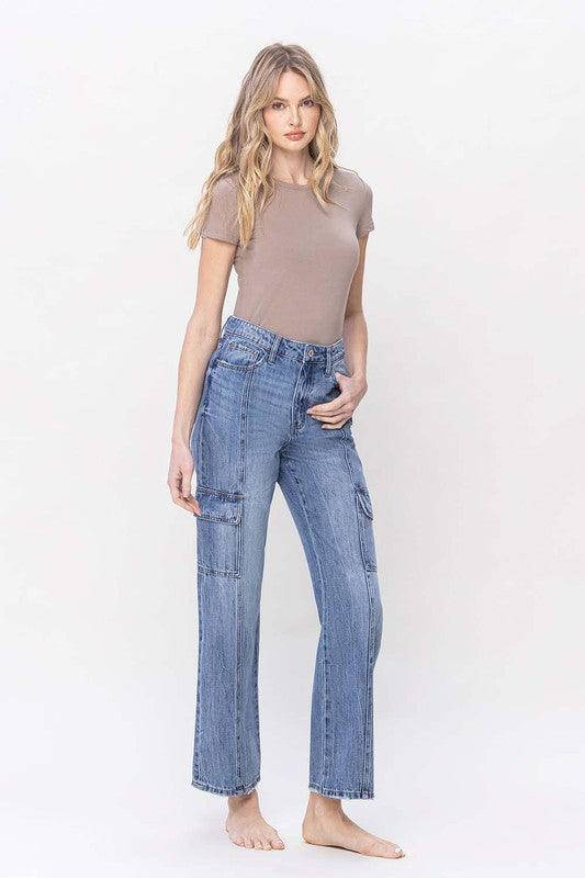 High Rise Dad Cargo Jeans - Leur Beau Monde Boutique