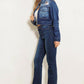 High Rise Flare Jean W Faded Wash Hem Detail - Leur Beau Monde Boutique