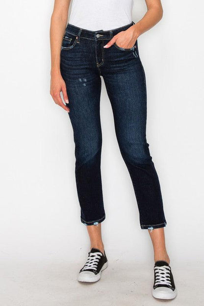 HIGH RISE SKINNY STRAIGHT JEANS - Leur Beau Monde Boutique