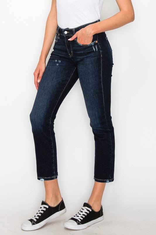 HIGH RISE SKINNY STRAIGHT JEANS - Leur Beau Monde Boutique