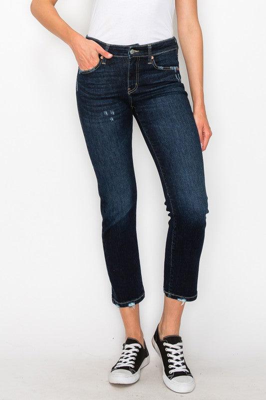 HIGH RISE SKINNY STRAIGHT JEANS - Leur Beau Monde Boutique