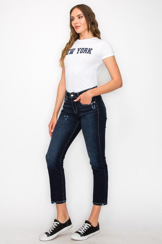 HIGH RISE SKINNY STRAIGHT JEANS - Leur Beau Monde Boutique