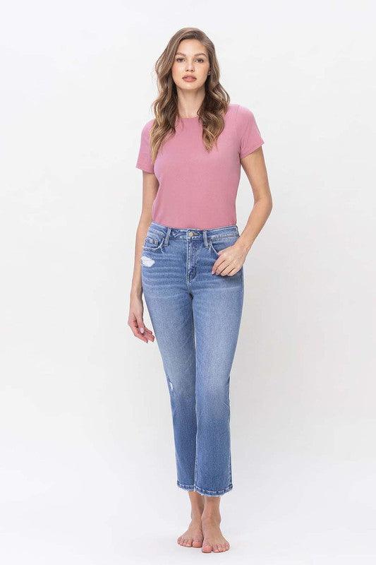 High Rise Slim Straight Jeans - Leur Beau Monde Boutique