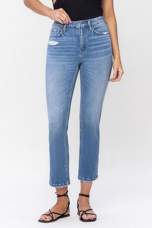 High Rise Slim Straight Jeans - Leur Beau Monde Boutique