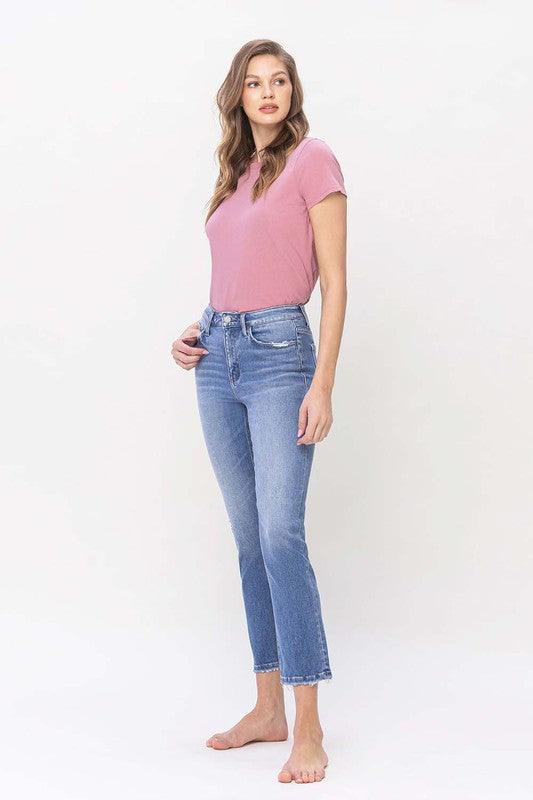 High Rise Slim Straight Jeans - Leur Beau Monde Boutique