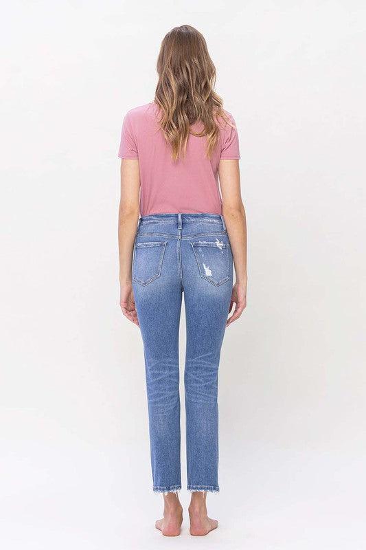 High Rise Slim Straight Jeans - Leur Beau Monde Boutique