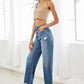 High Rise Slim Wide Leg Jeans - Leur Beau Monde Boutique