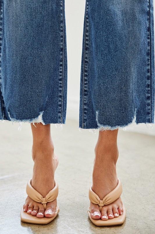 High Rise Slim Wide Leg Jeans - Leur Beau Monde Boutique