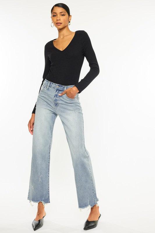 High Rise Slim Wide Leg - Leur Beau Monde Boutique