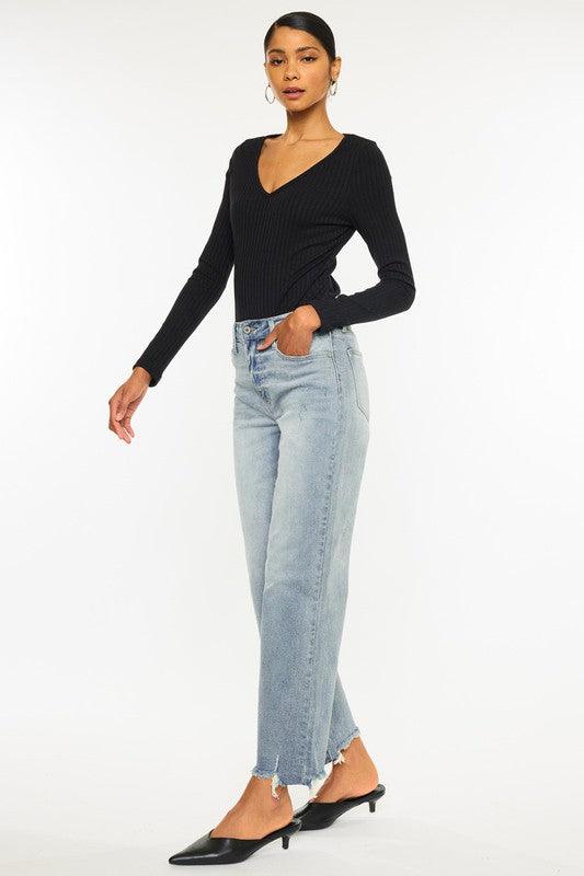 High Rise Slim Wide Leg - Leur Beau Monde Boutique