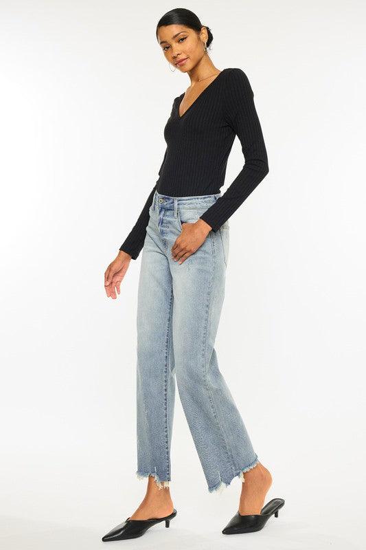 High Rise Slim Wide Leg - Leur Beau Monde Boutique