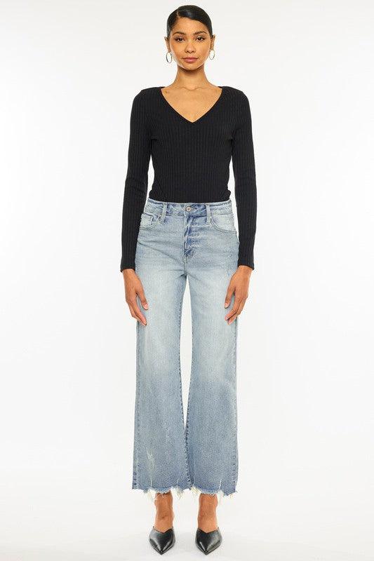 High Rise Slim Wide Leg - Leur Beau Monde Boutique