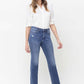 High Rise Straight Jean With Raw Hem - Leur Beau Monde Boutique