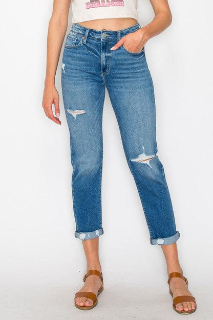 HIGH RISE TAPERED LEG JEANS - Leur Beau Monde Boutique