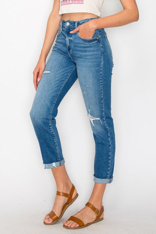 HIGH RISE TAPERED LEG JEANS - Leur Beau Monde Boutique