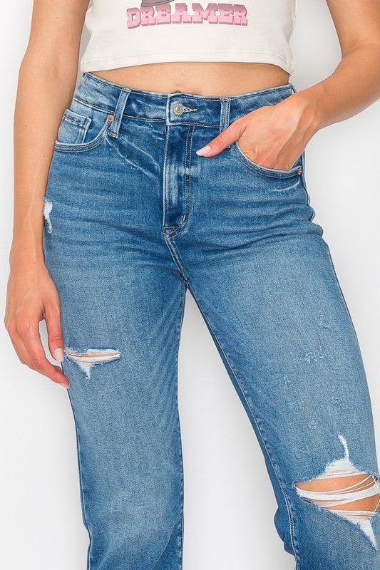 HIGH RISE TAPERED LEG JEANS - Leur Beau Monde Boutique